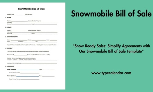 Free Printable Snowmobile Bill of Sale Templates [PDF] Form