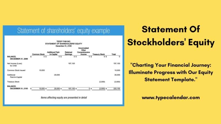 Free Printable Statement of Stockholders’ Equity Templates [Excel, PDF, Word]