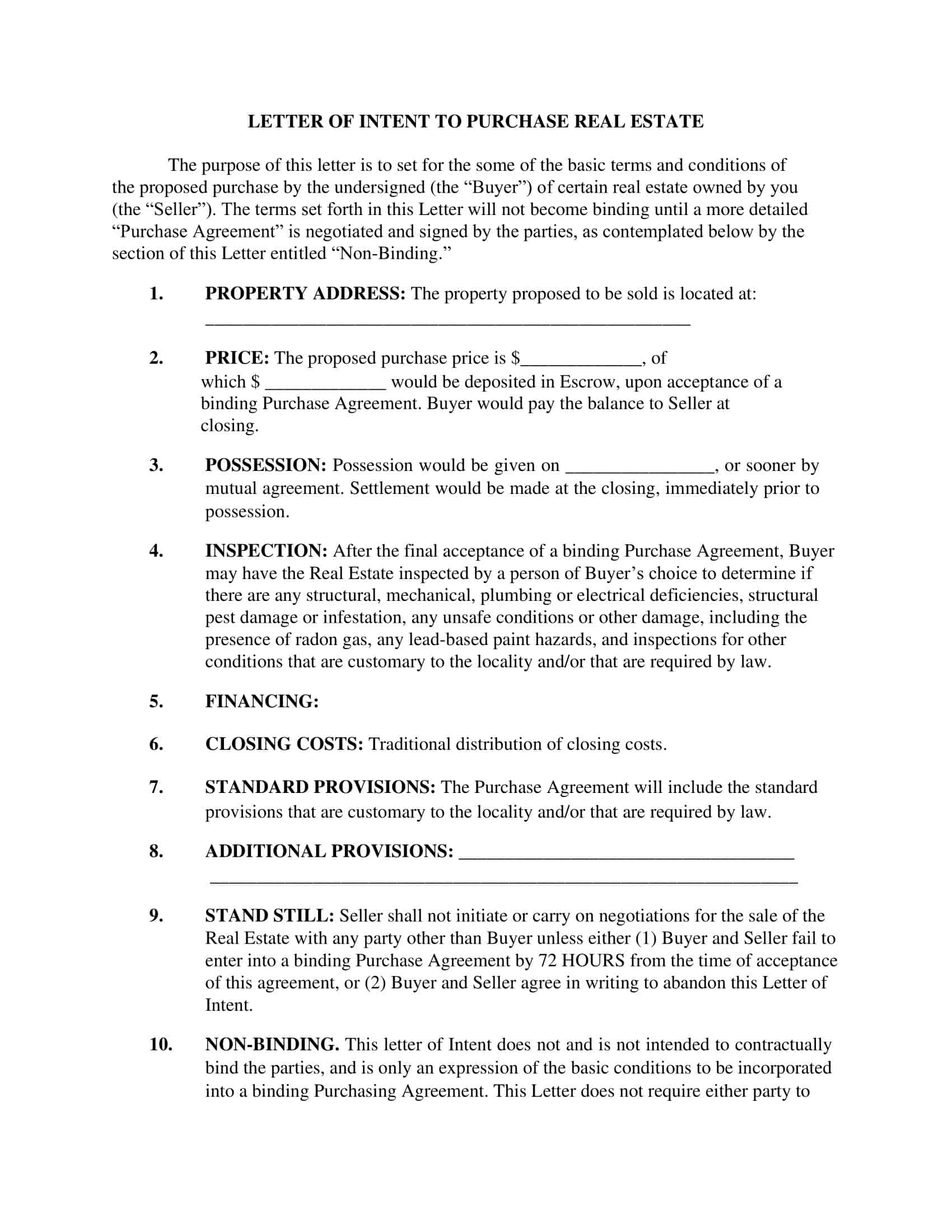 Template Download Letter of Intent to Purchase Template Download Letter of Intent to Purchase