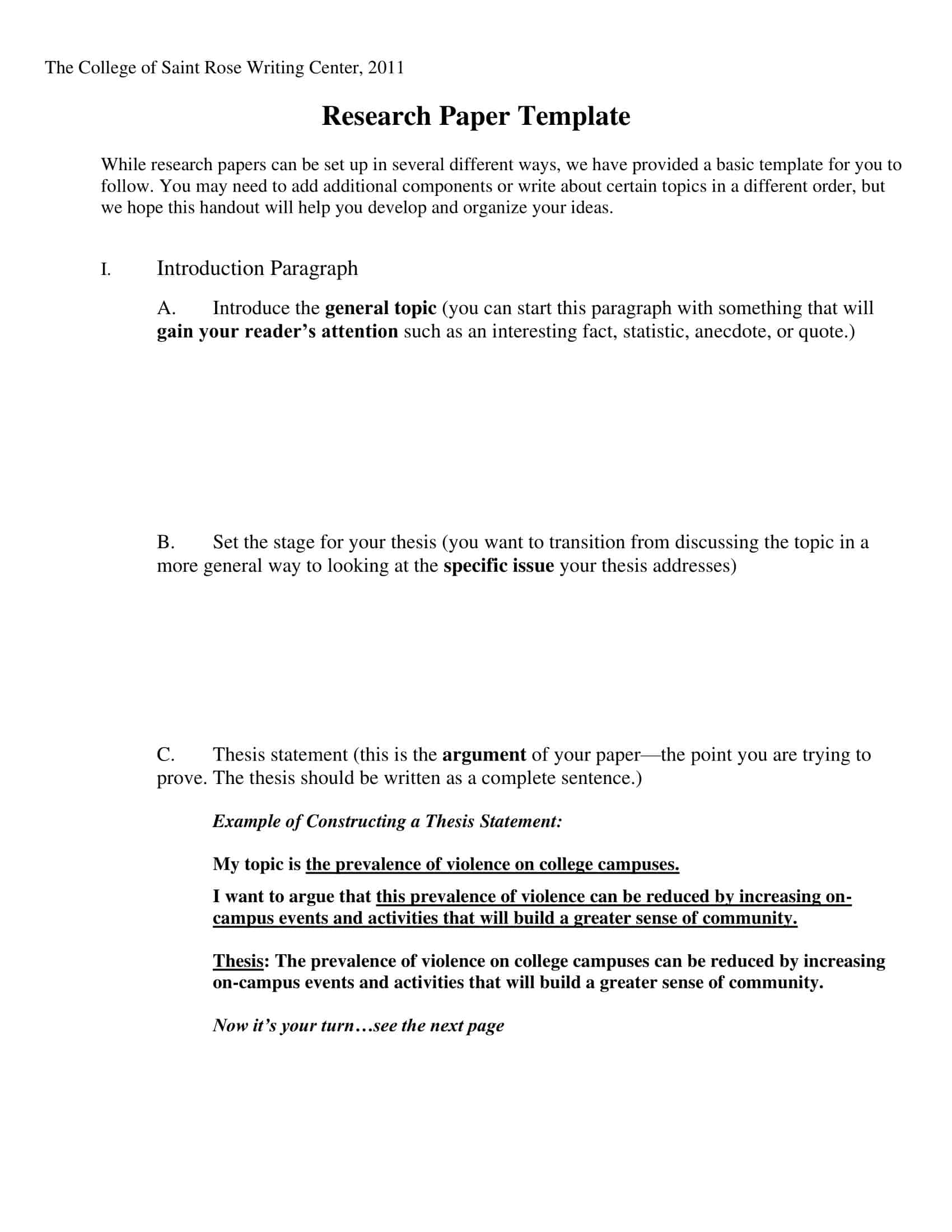 Free Printable Research Paper Templates [Outline And Citation] PDF, Word