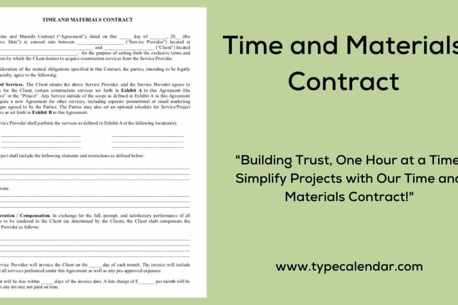 Time and Materials Contract