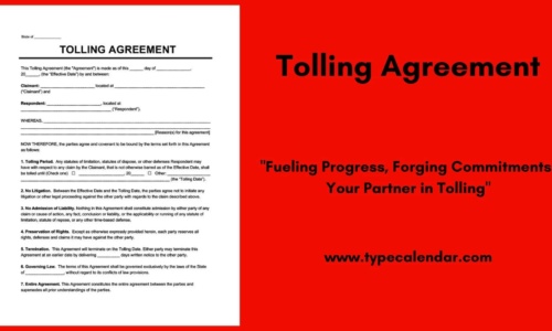 Free Printable Tolling Agreement Templates [PDF, Word]
