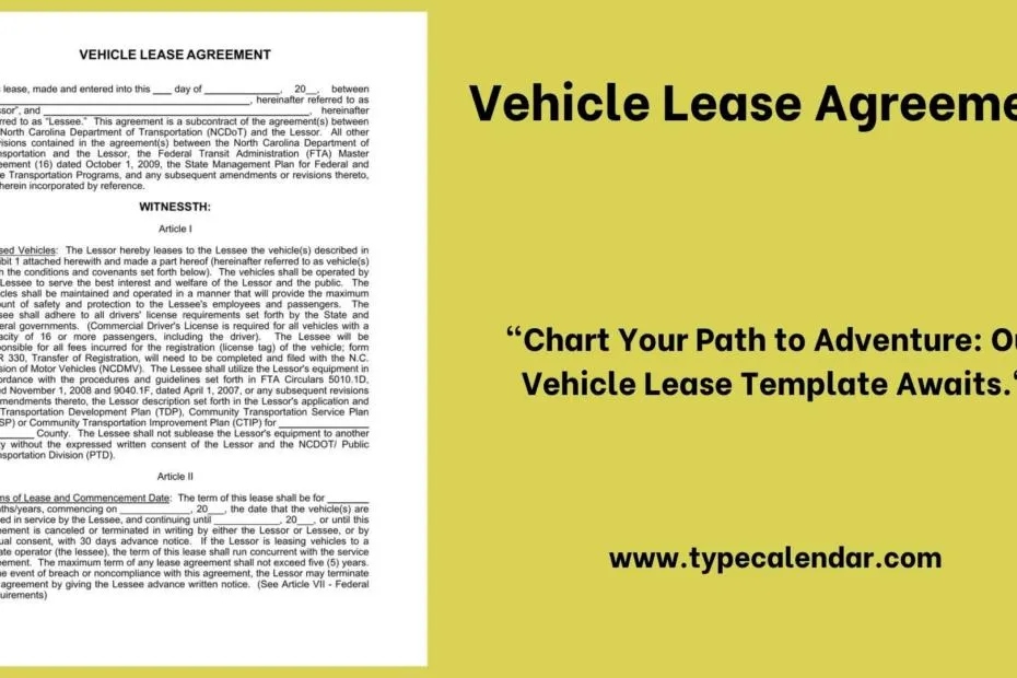 Vehicle Lease Agreement