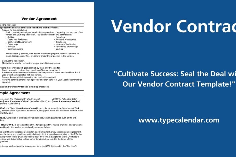 Vendor Contract