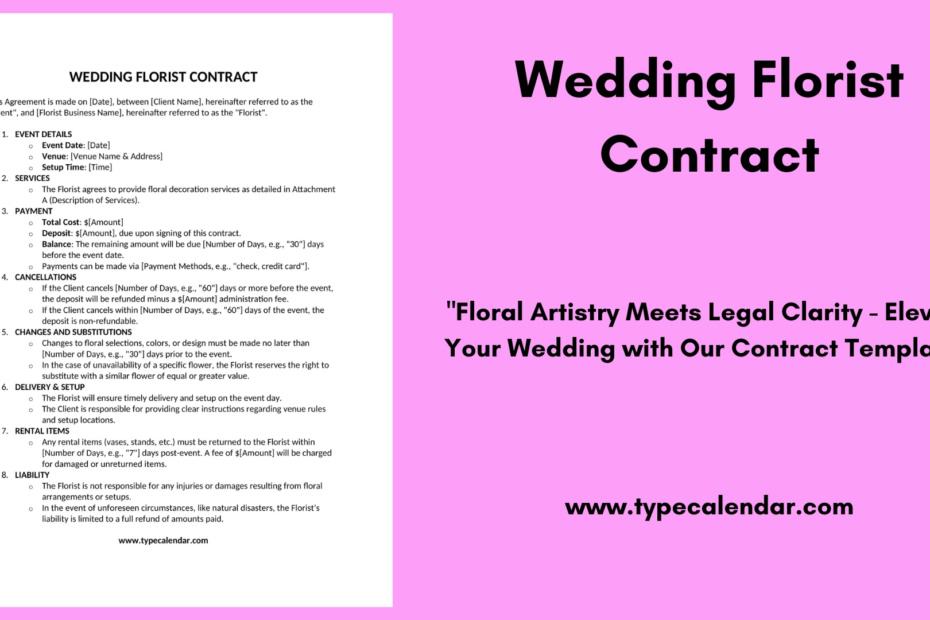 Wedding Florist Contract