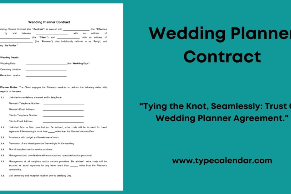Wedding Planner Contract