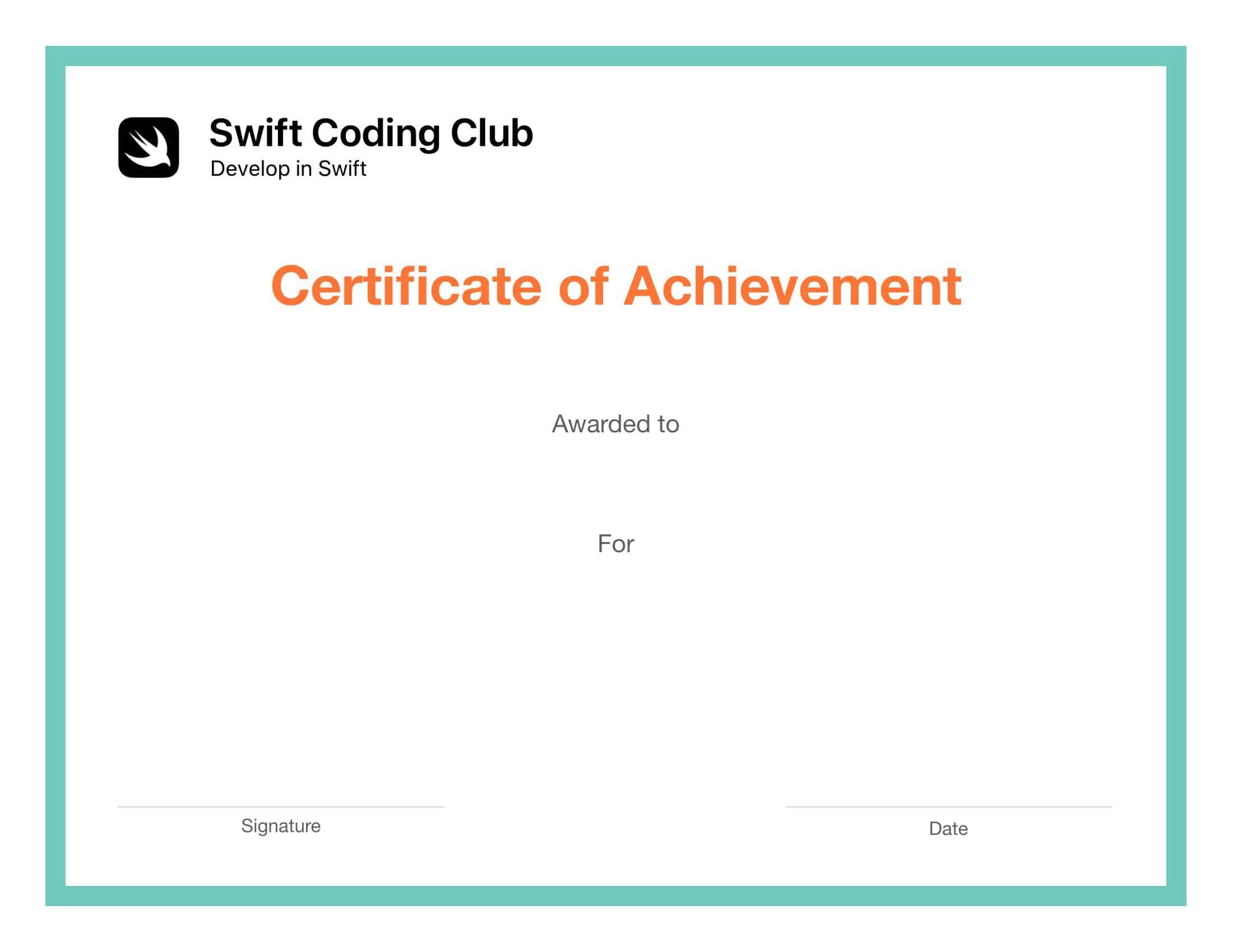 Word Certificate of Achievement Free Word Certificate of Achievement Free