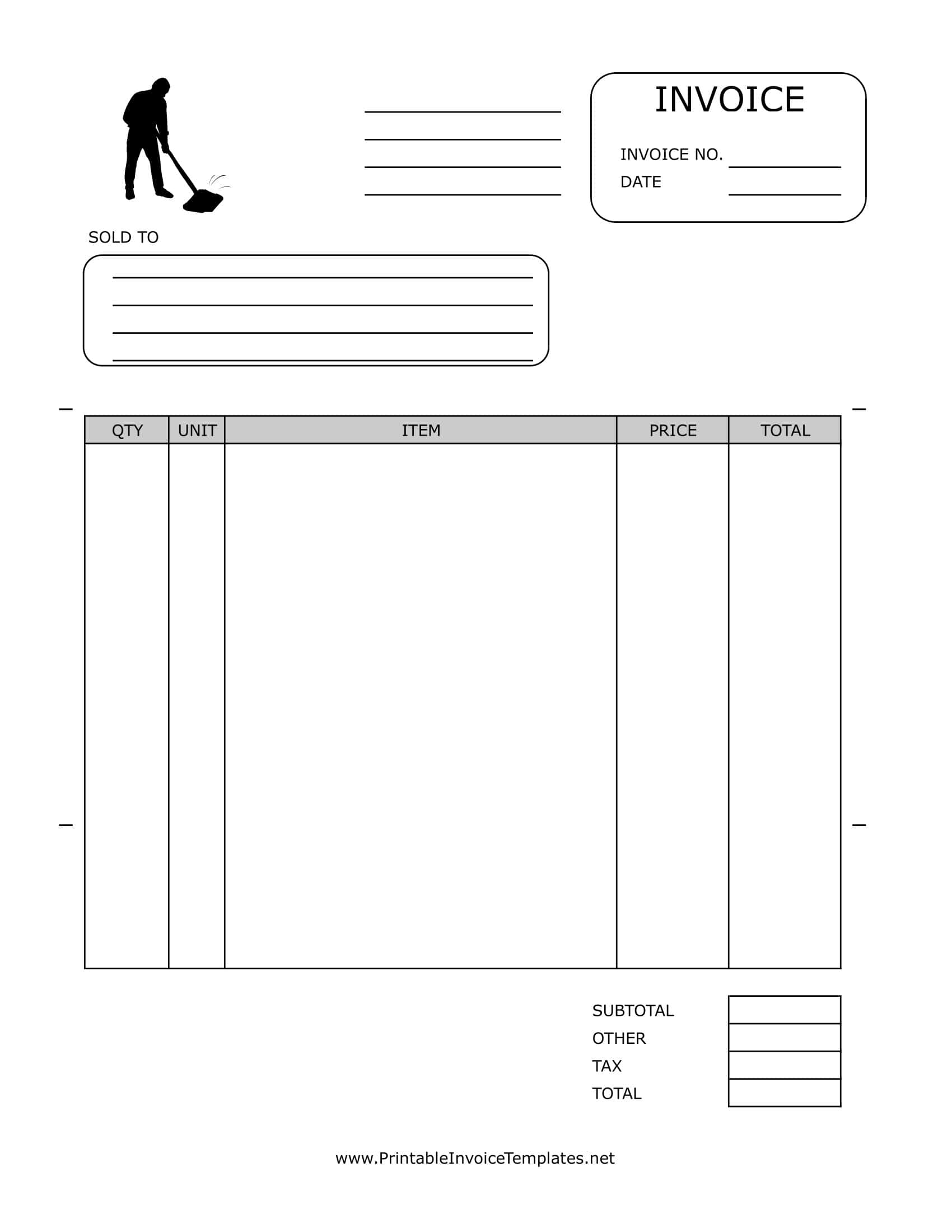 Word Document Cleaning Invoice Word Document Cleaning Invoice