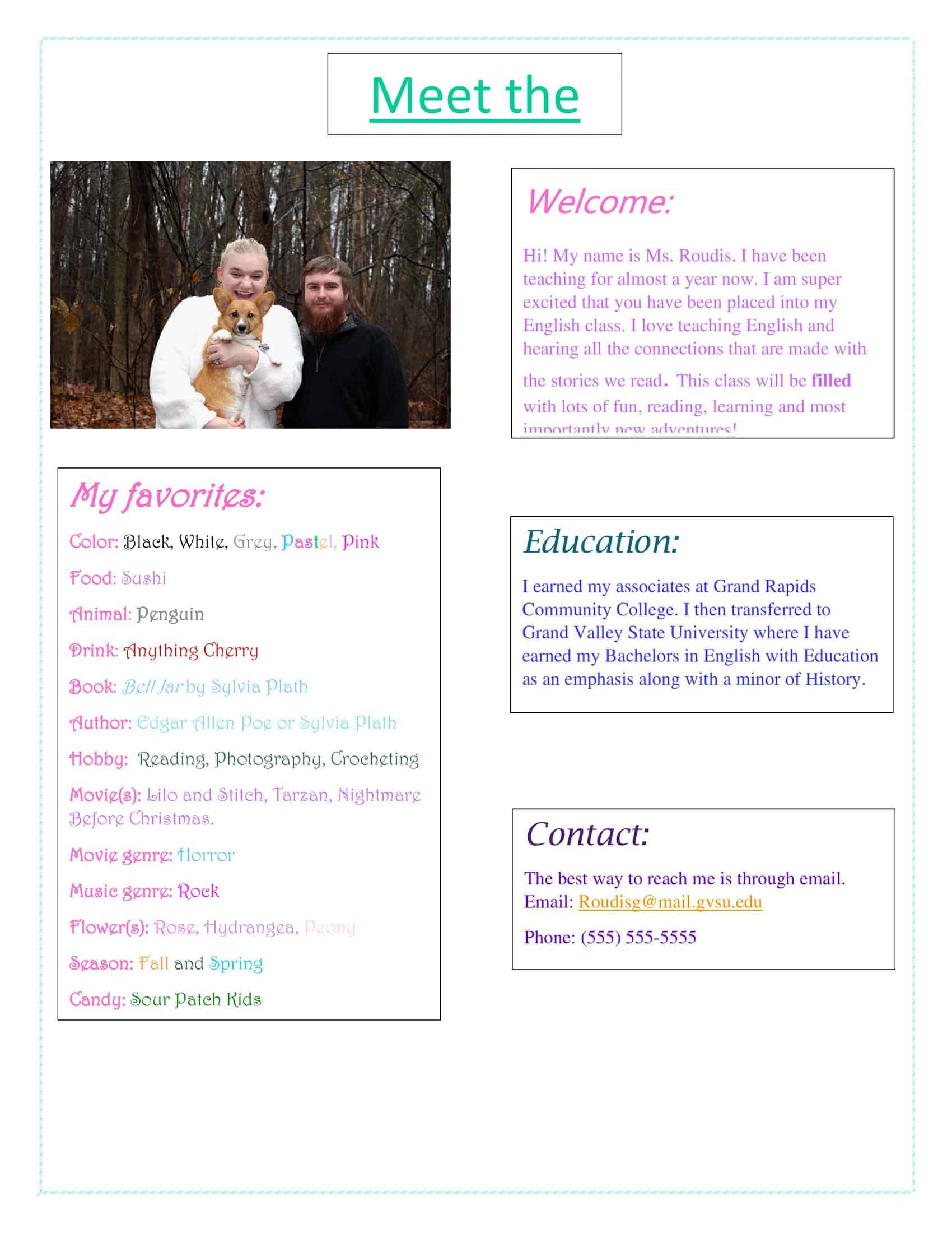 Word Example Meet The Teacher Template Word Example Meet The Teacher Template