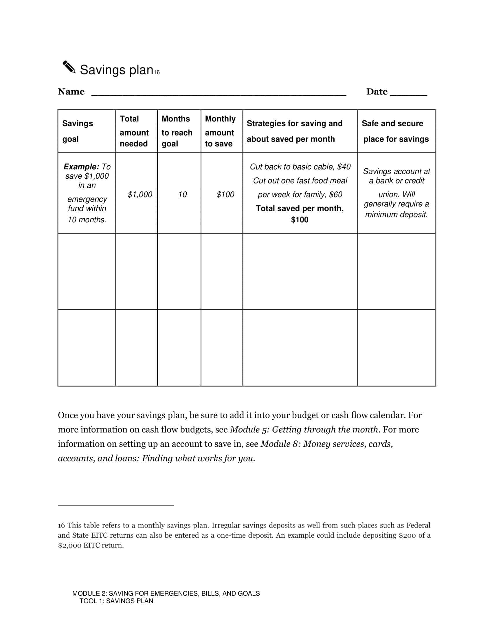 Word Savings Tracker Example Word Savings Tracker Example