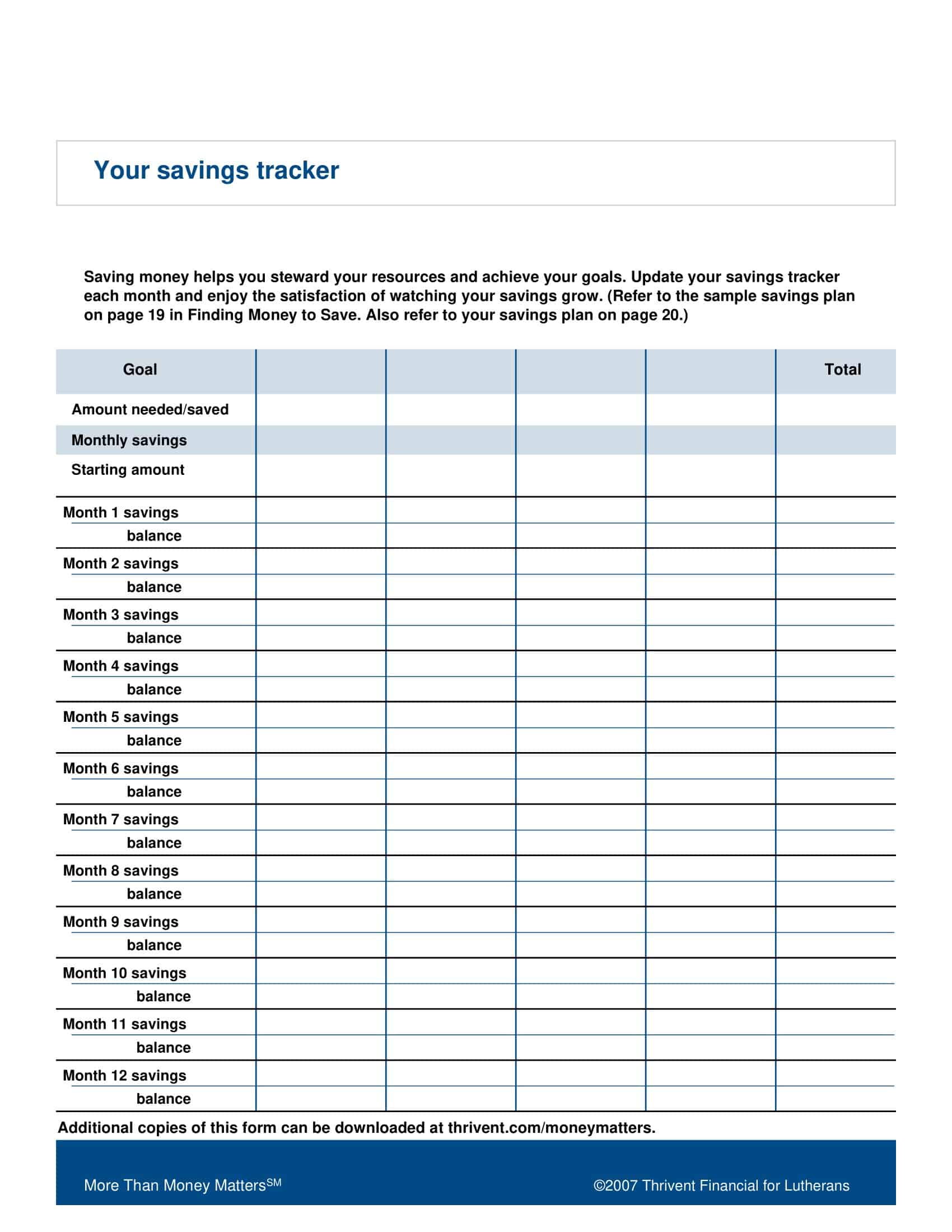 Word Savings Tracker Sample Word Savings Tracker Sample