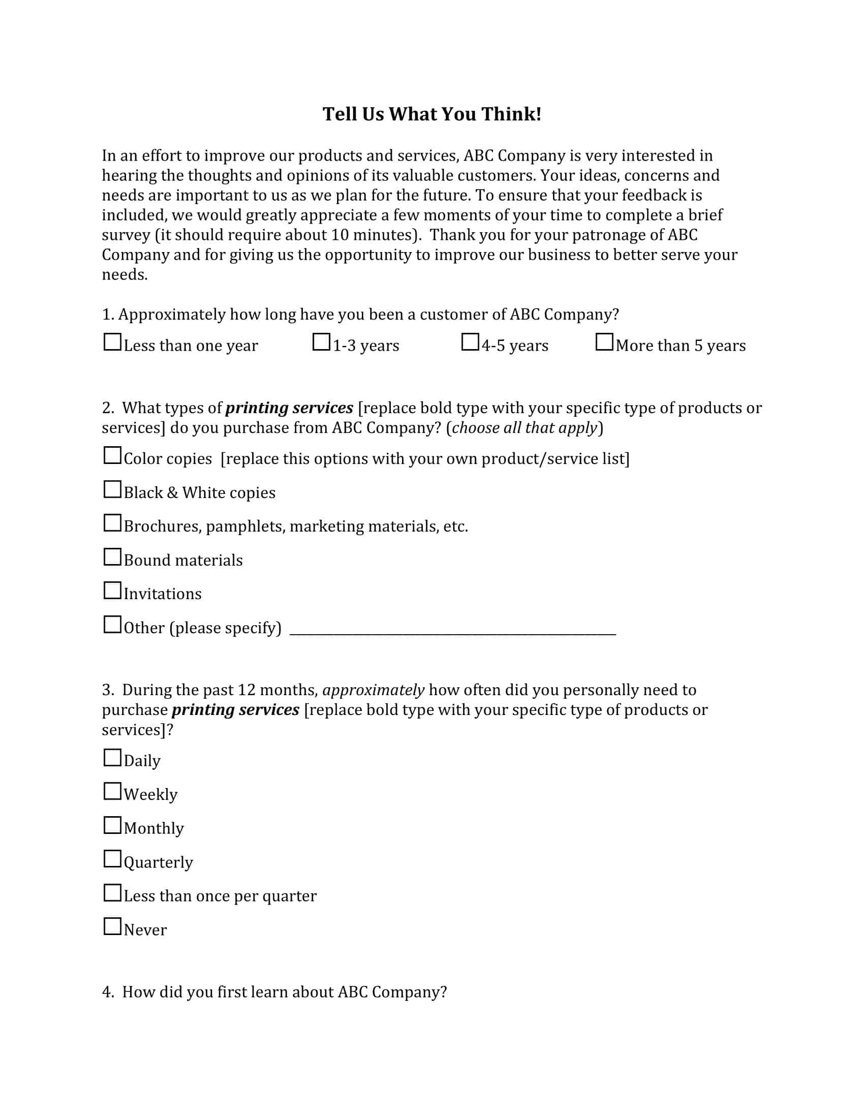 Word Survey Free Word Survey Free