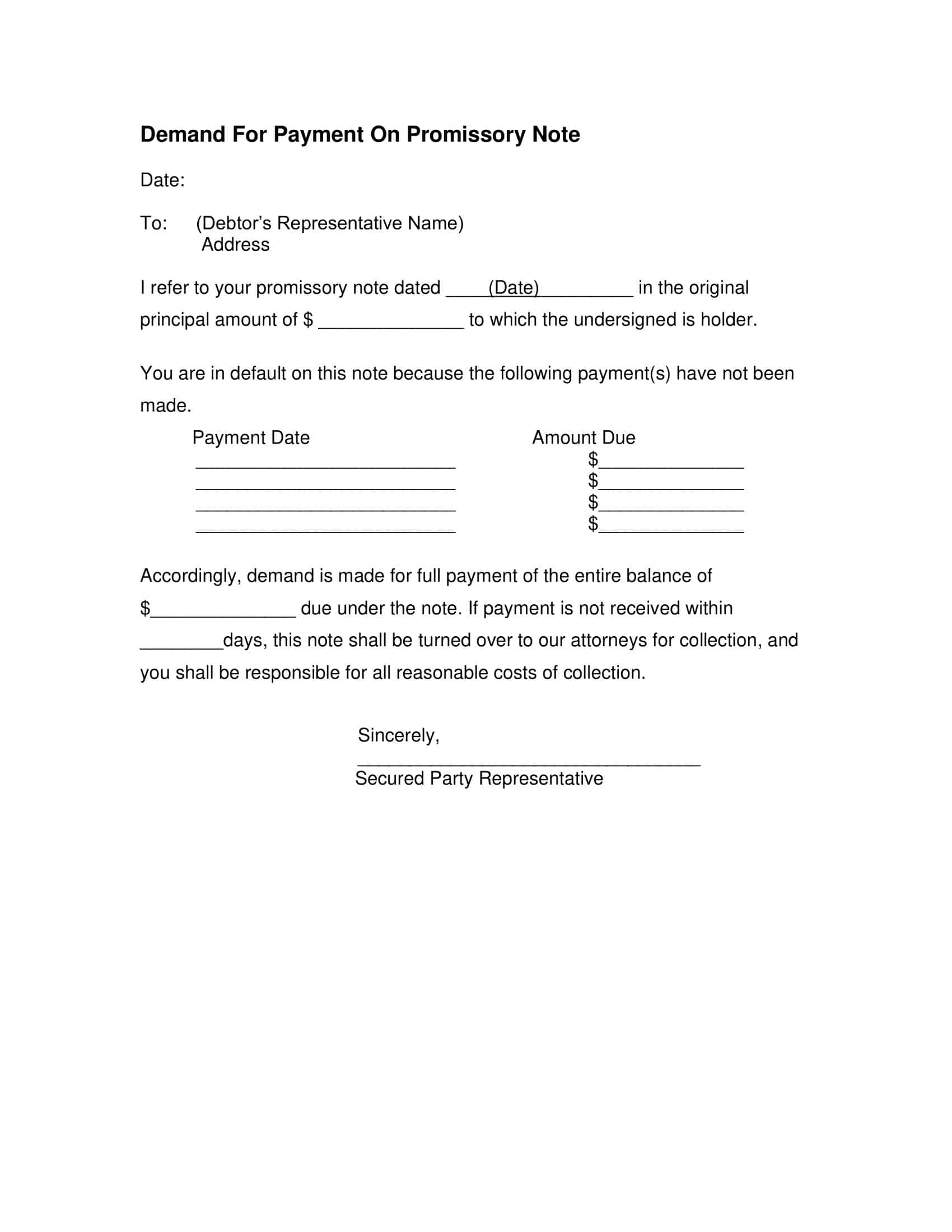 Word Template for Demand For Payment Letter Word Template for Demand For Payment Letter