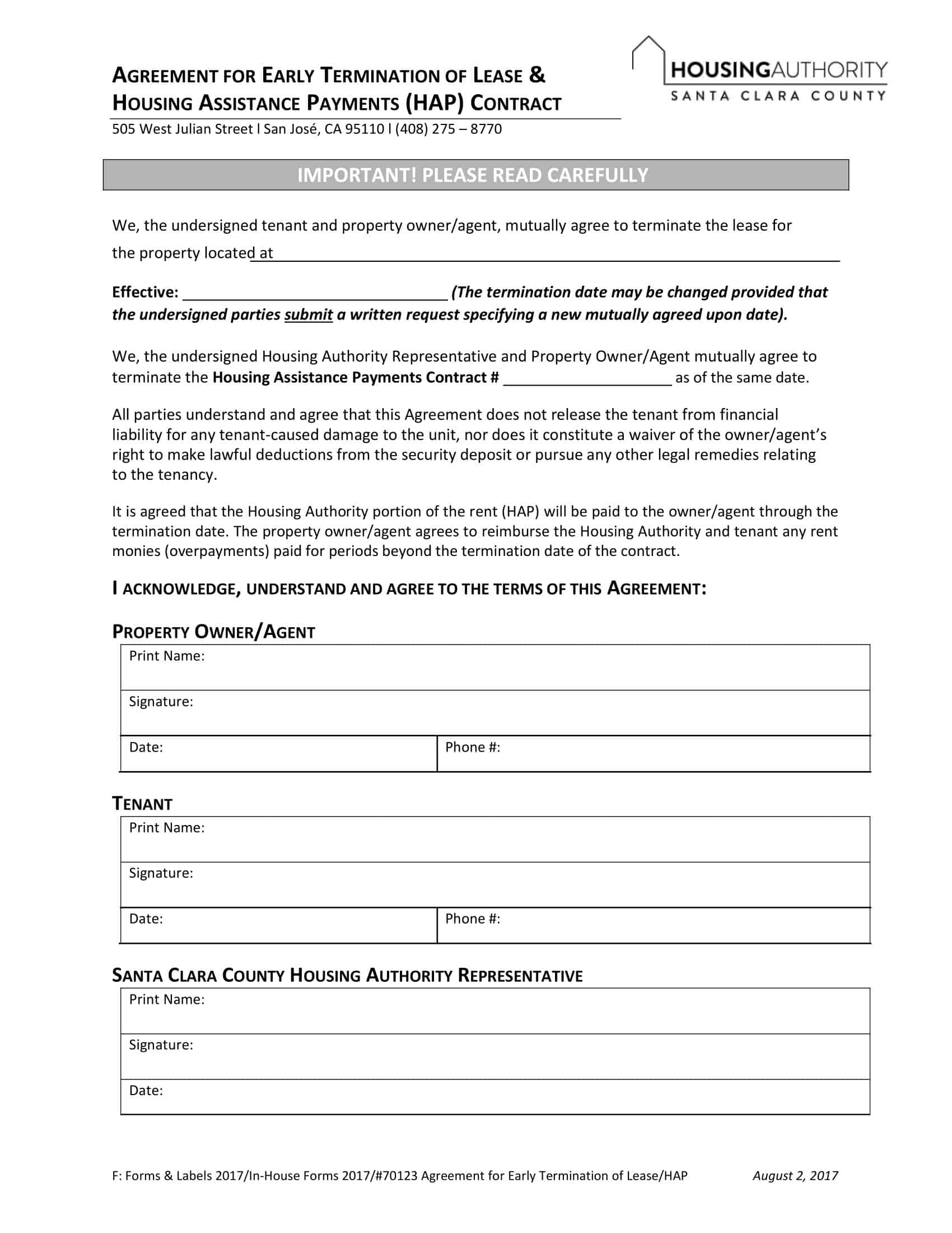 Word Template for Early Lease Termination Letter Word Template for Early Lease Termination Letter