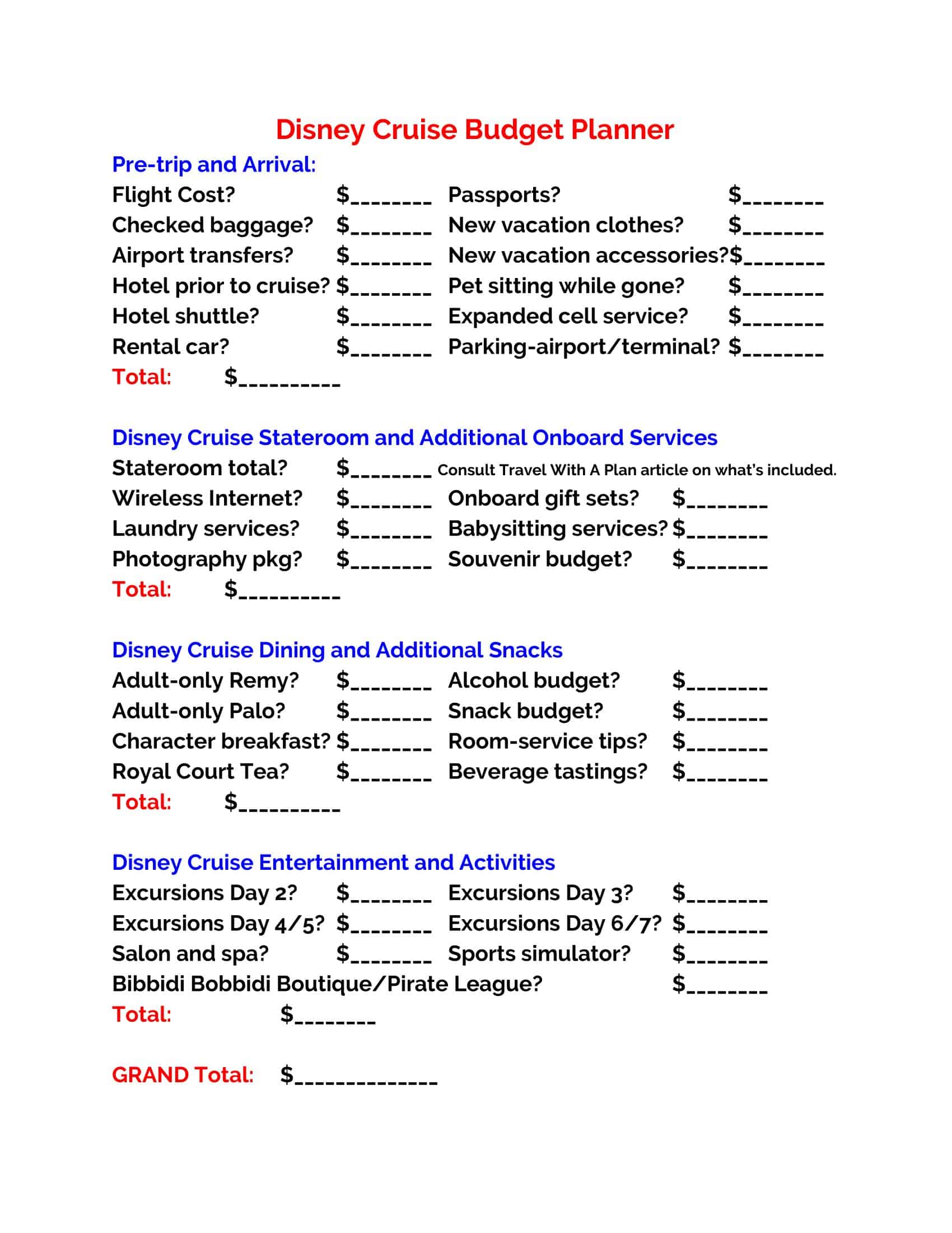 Word Travel Budget Word Travel Budget