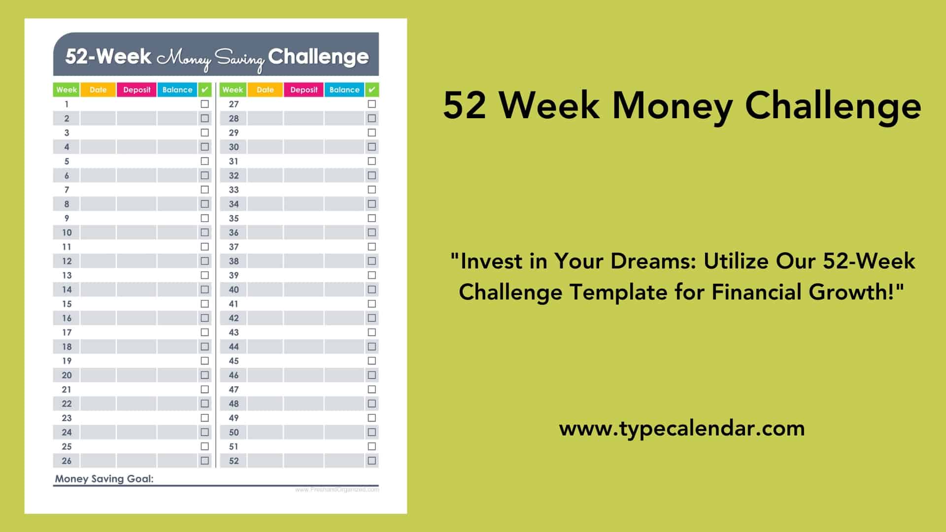 52 Week Savings Challenge