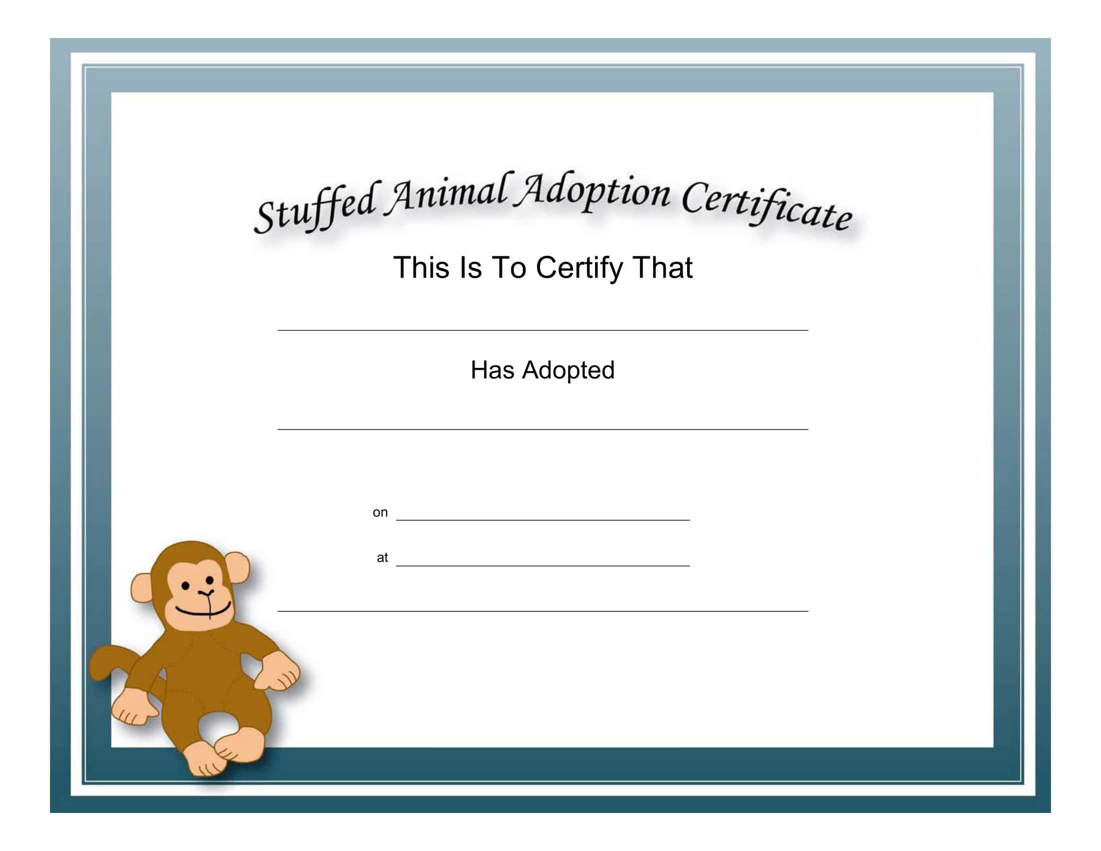 Adoption Certificate Excel Adoption Certificate Excel