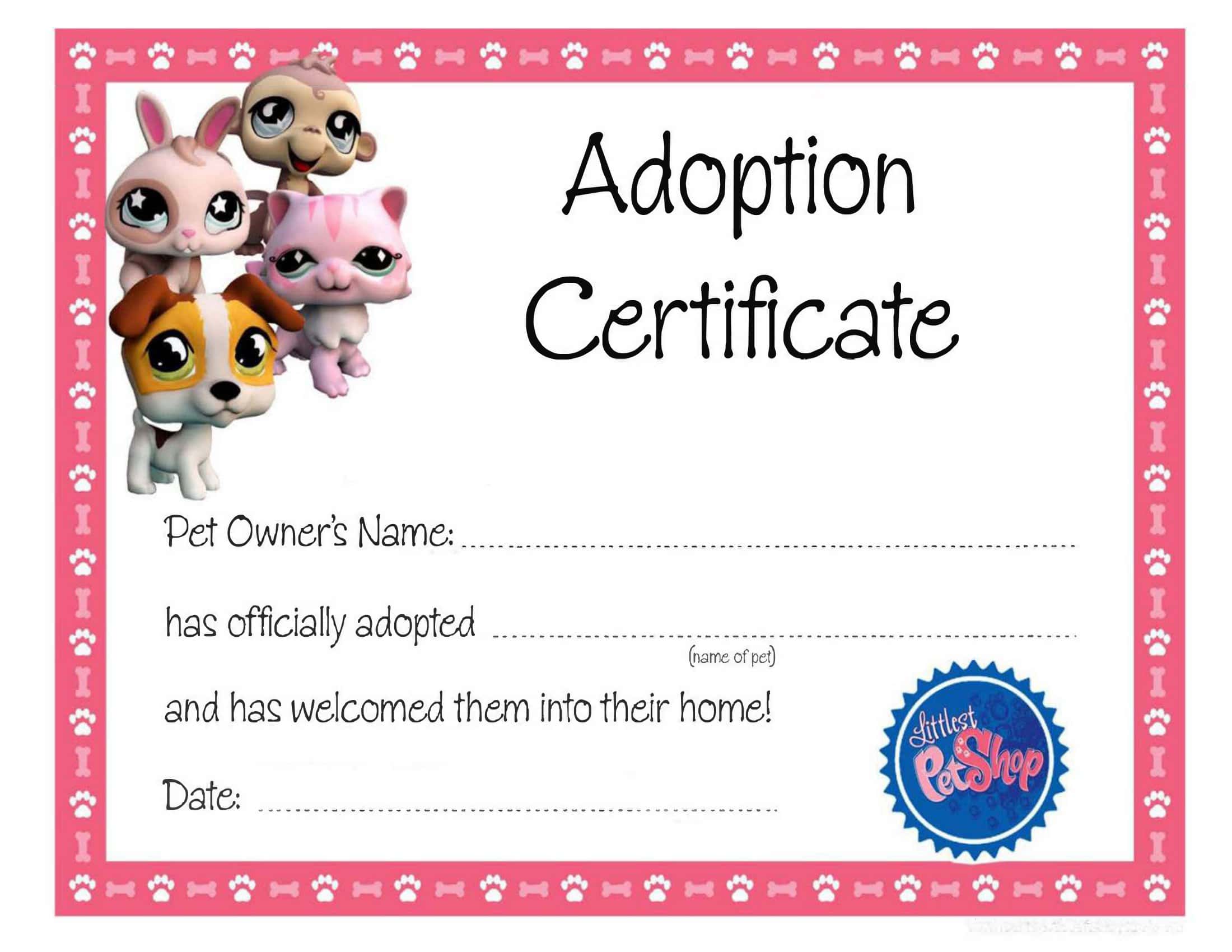 Adoption Certificate Word Adoption Certificate Word