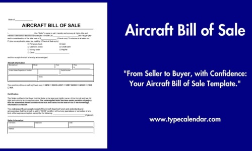 Free Printable Aircraft Bill of Sale Templates Form [Example] PDF