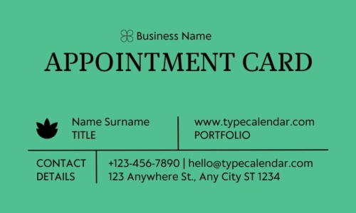 Free Printable Appointment Card Templates [Word, PDF, Excel] Medical