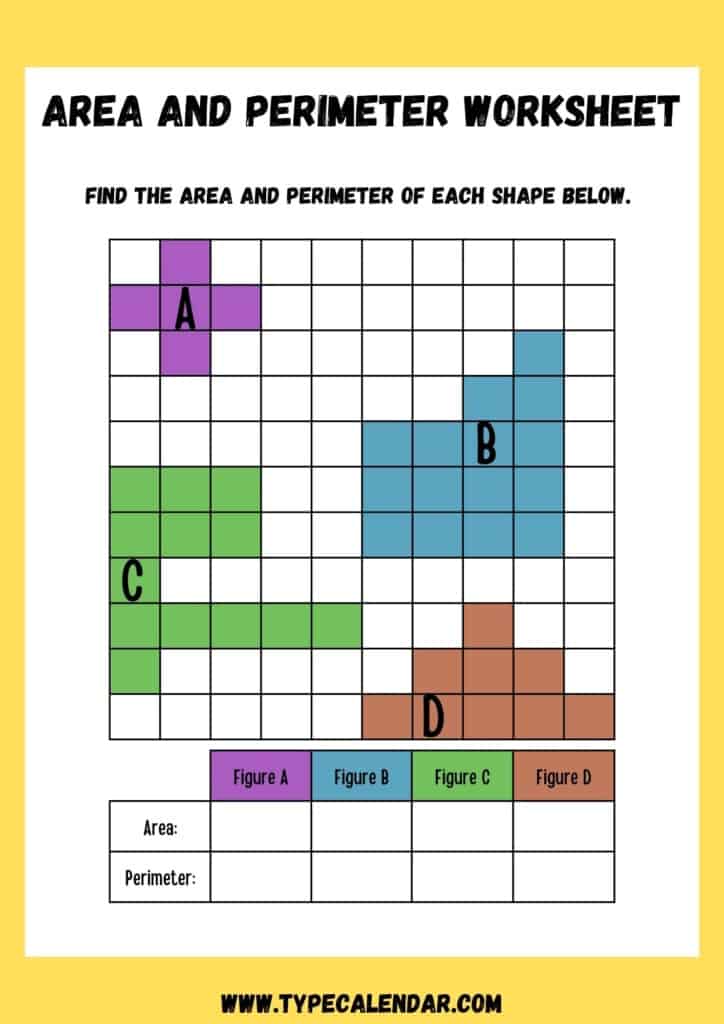 Free Printable Area &amp; Perimeter Worksheets [PDF] Answers, Examples