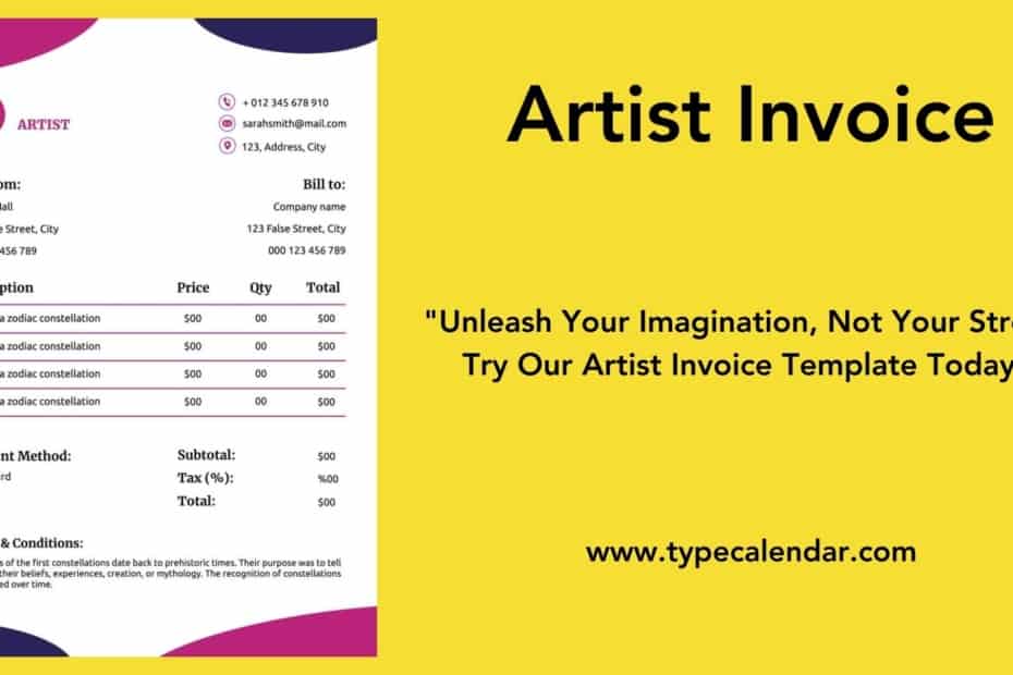 Artist Invoice