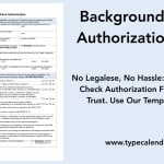 Background Check Authorization Form