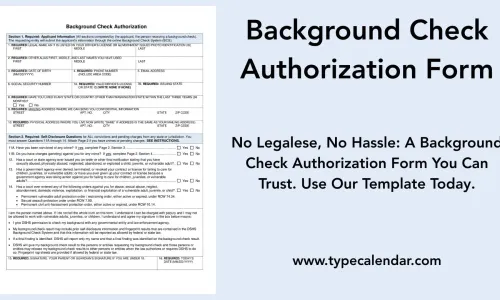 Free Printable Background Check Authorization Form Templates