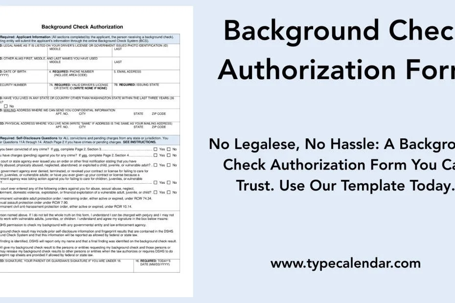 Background Check Authorization Form