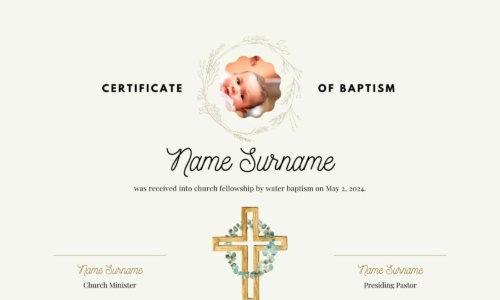 Free Printable Baptism Certificate Templates [PDF, Word] Fillable