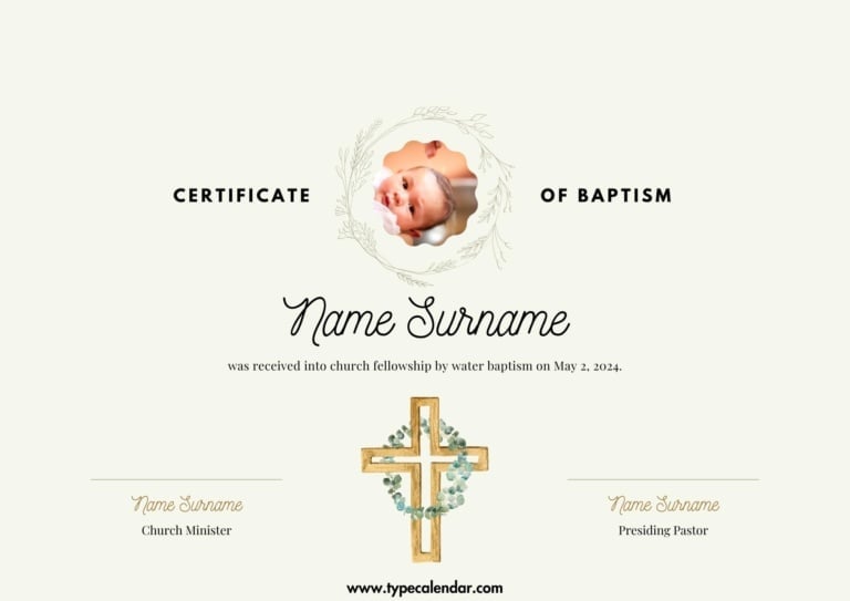 Free Printable Baptism Certificate Templates [PDF, Word] Fillable