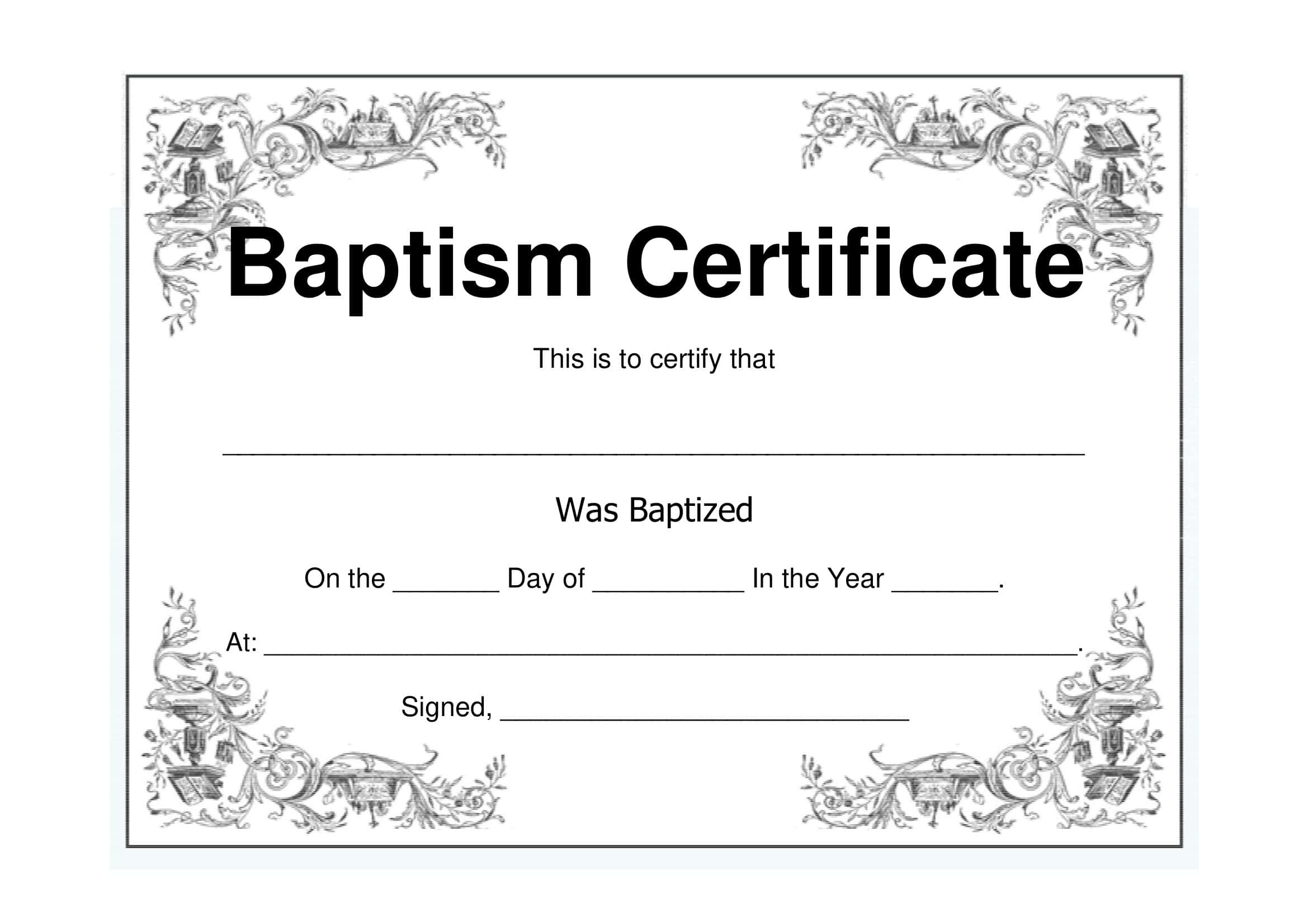 Free Printable Baptism Certificate Template Printable Templateseditable