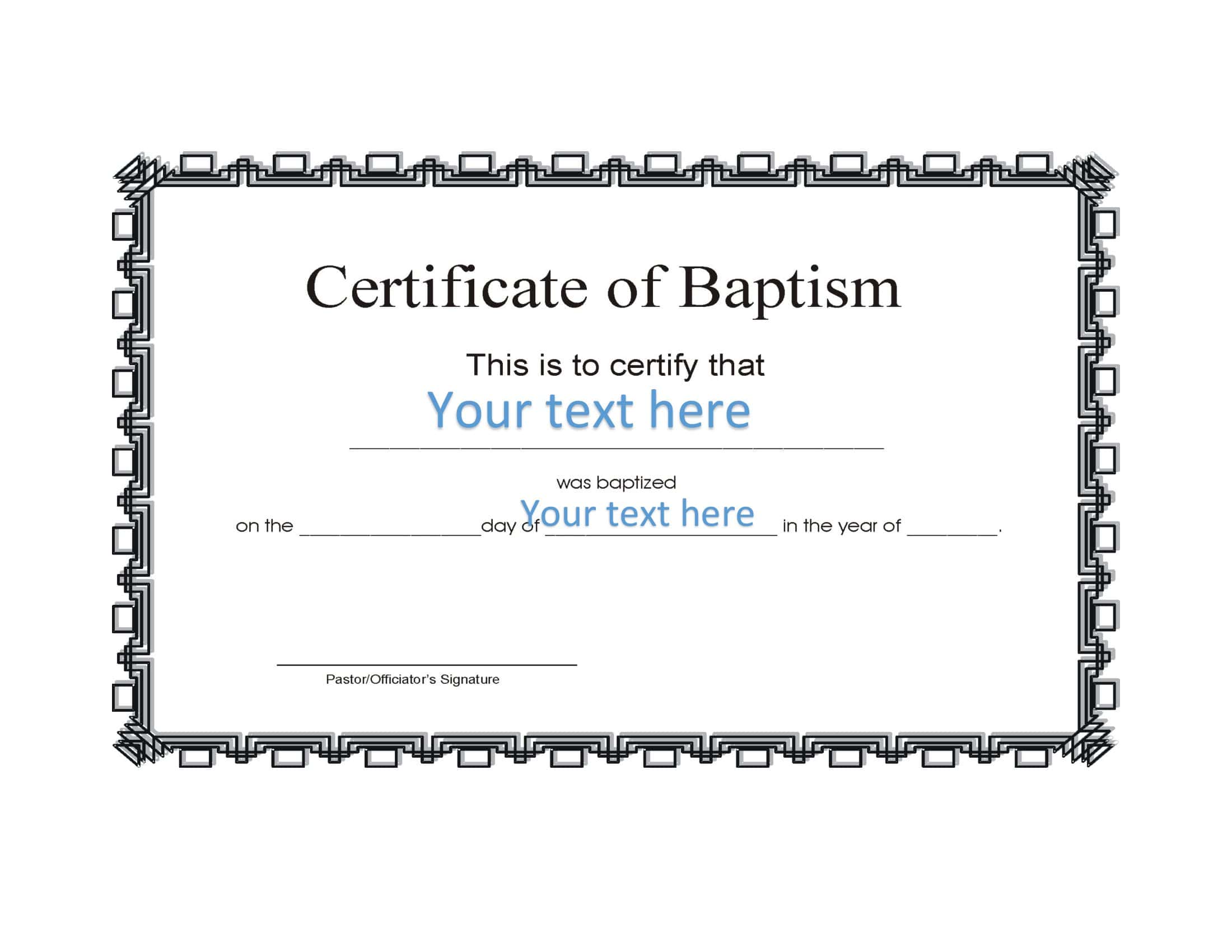 Printable Baptism Certificate Template Printable Free Templates Printable Baptism Certificate Template Printable Free Templates