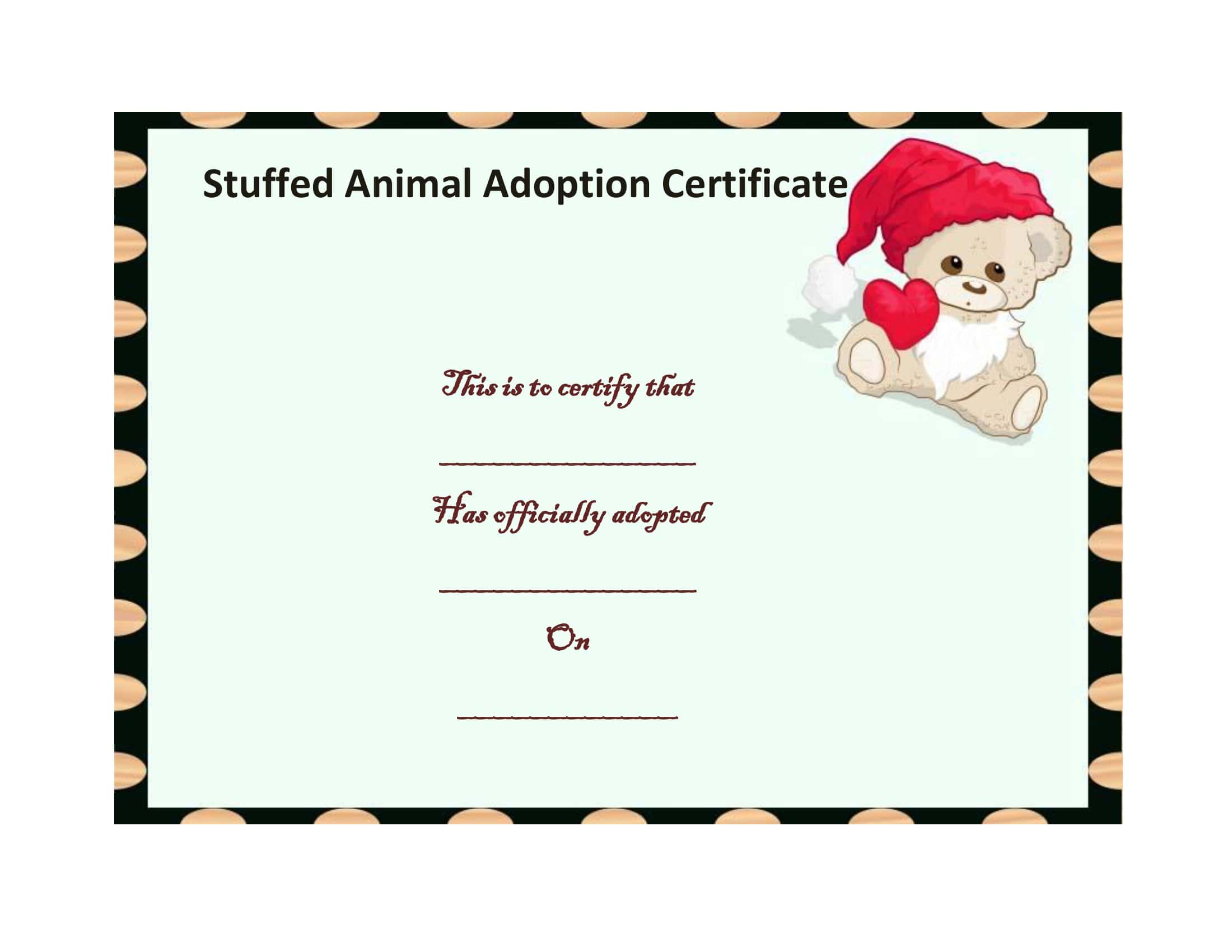 Blank Adoption Certificate PDF Blank Adoption Certificate PDF