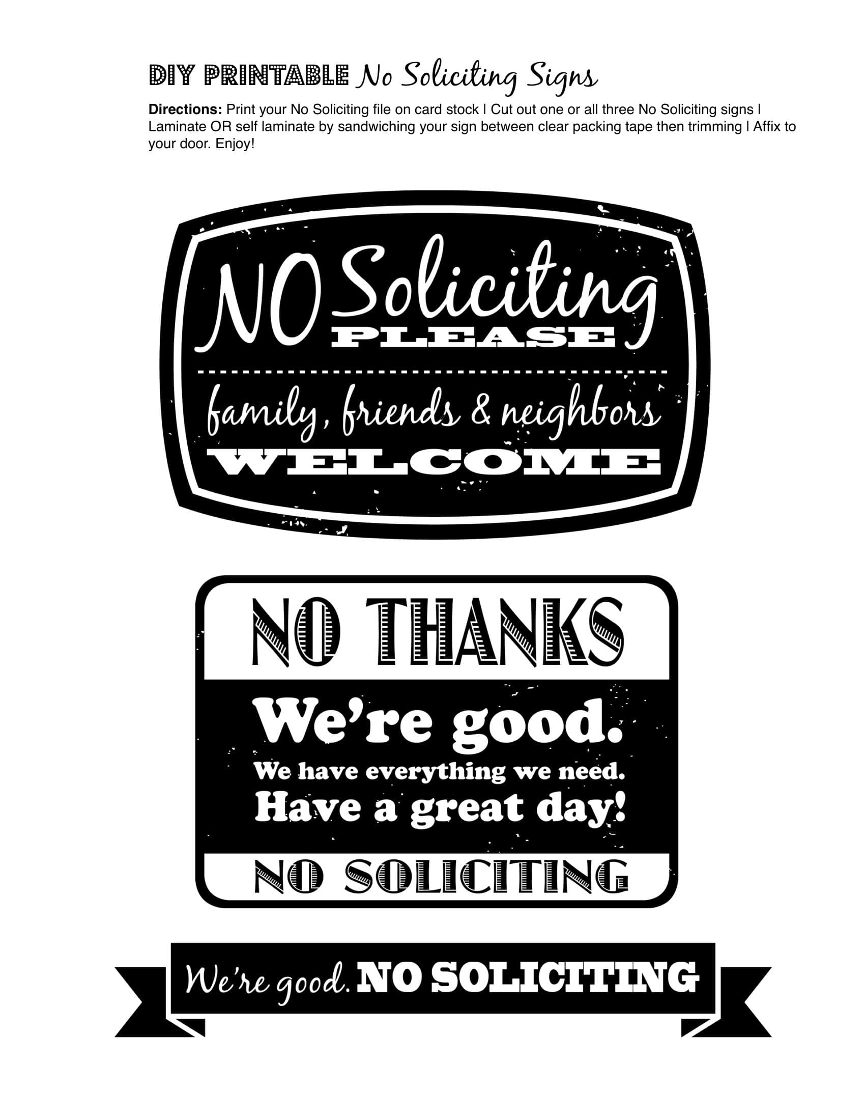 Blank No Soliciting Sign Blank No Soliciting Sign
