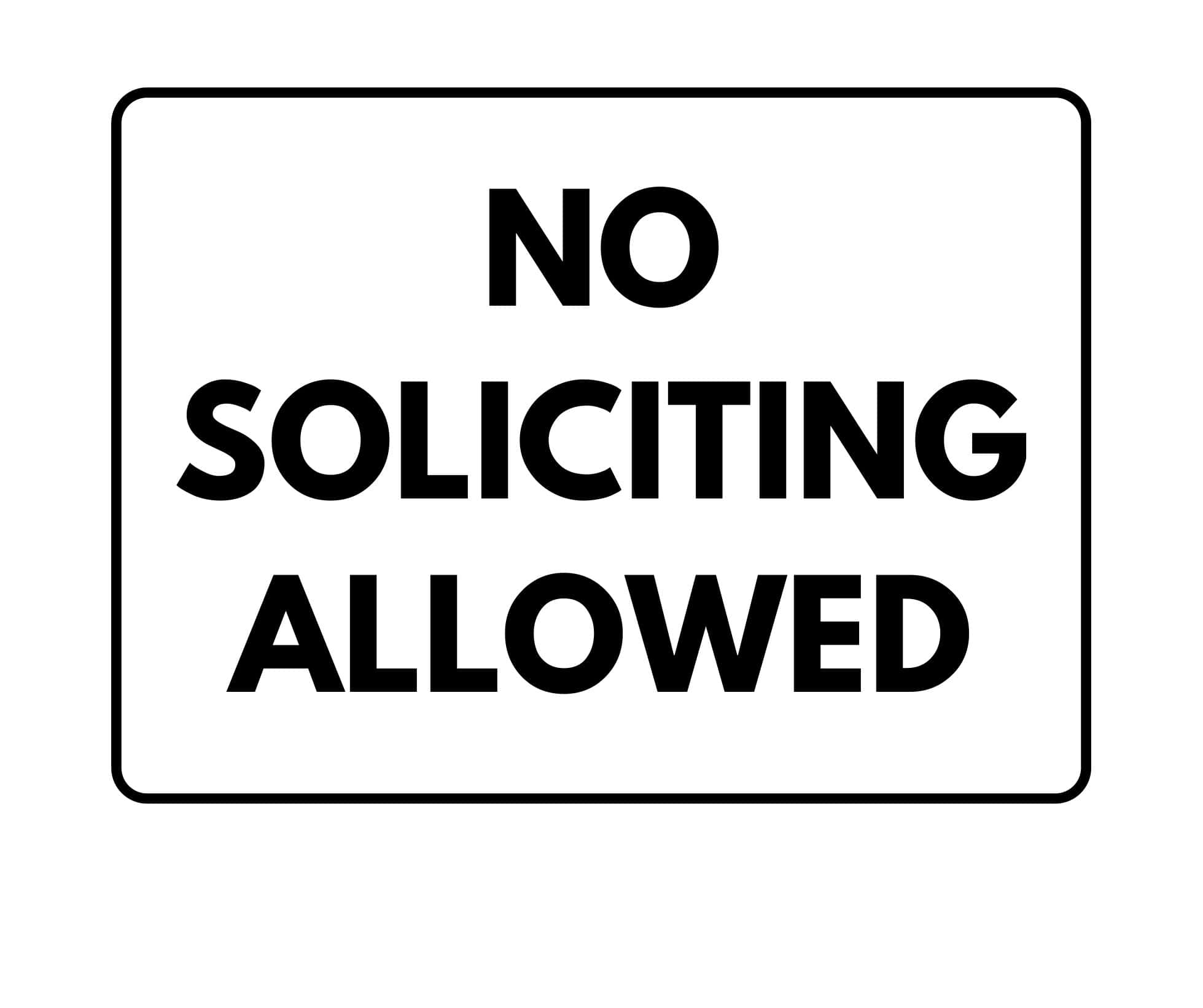 Blank No Soliciting Template Blank No Soliciting Template