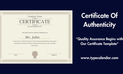 Free Printable Certificate of Authenticity Templates [Word, PDF] Editable