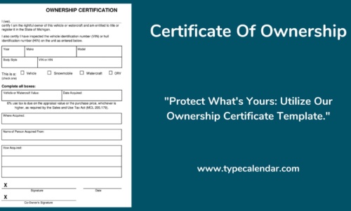 Free Printable Certificate of Ownership Letter Templates [Word, PDF]
