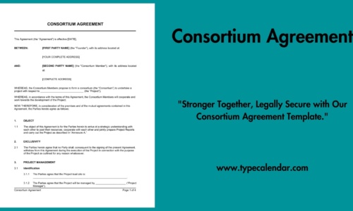 Free Printable Consortium Agreement Templates [Word, PDF]