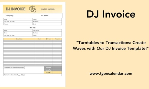 Free Printable DJ Invoice Templates [PDF, Excel, Word]