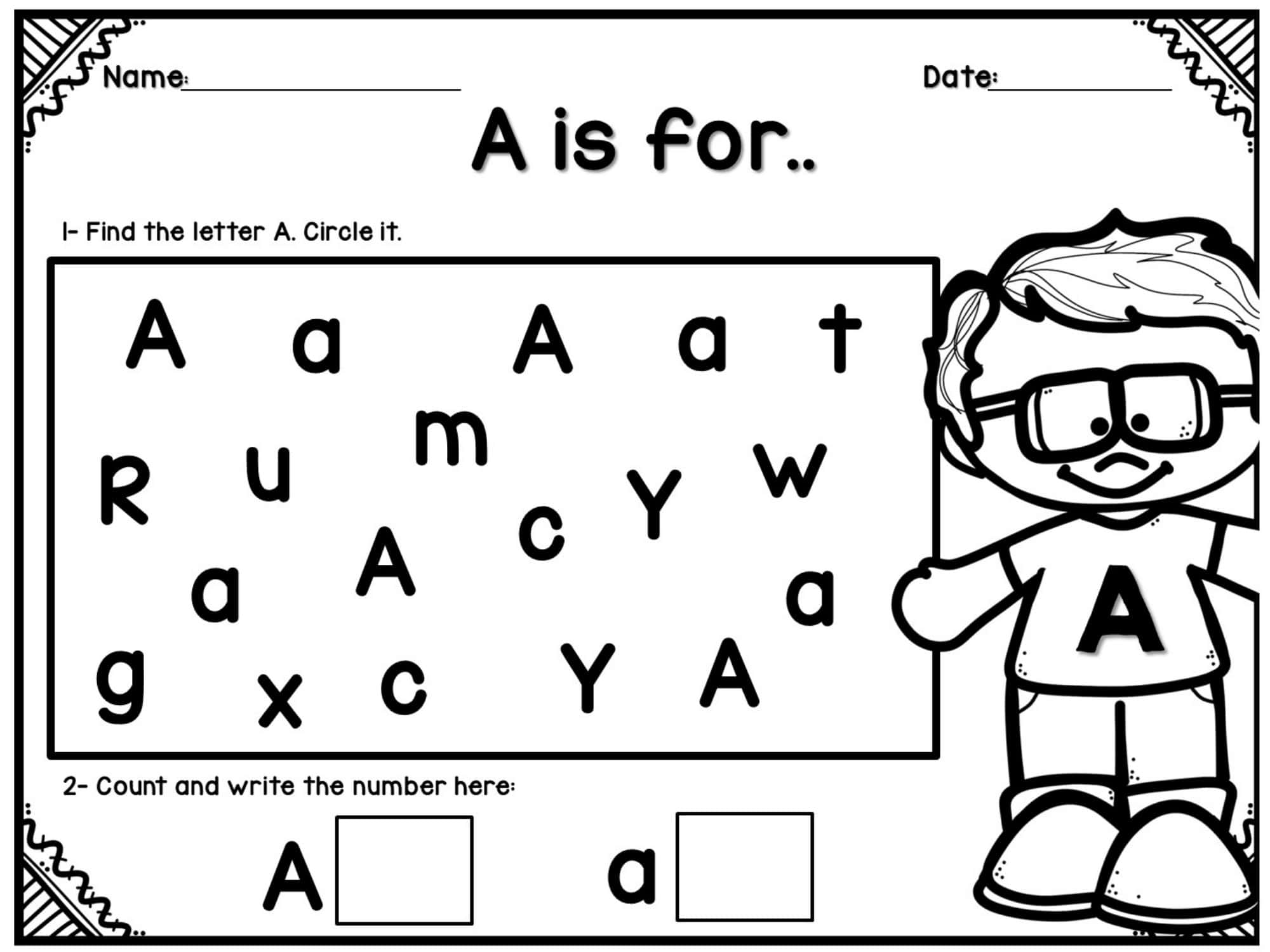 Download Editable Letter A Worksheets Download Editable Letter A Worksheets