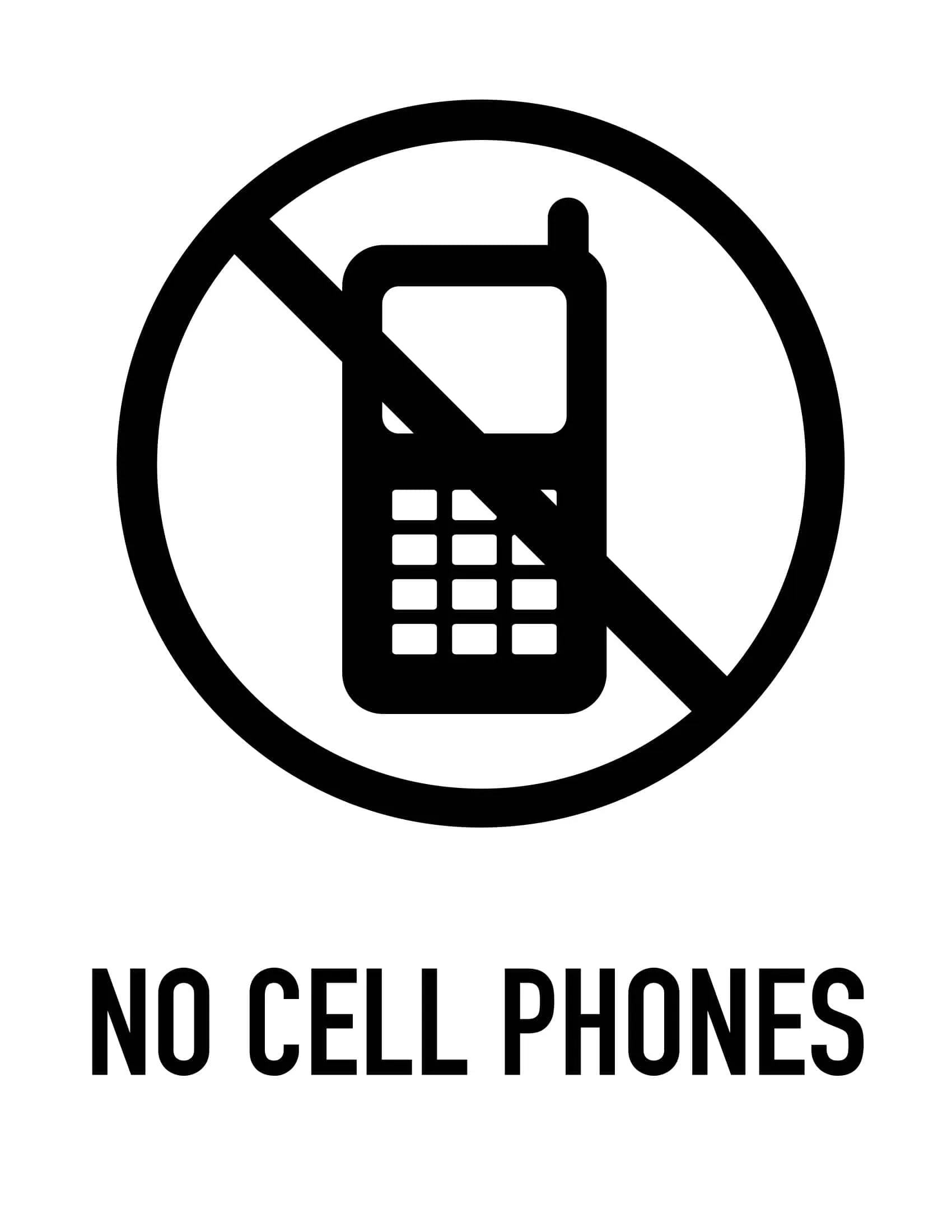 Downloadable HD No Cell Phone Sign Downloadable HD No Cell Phone Sign
