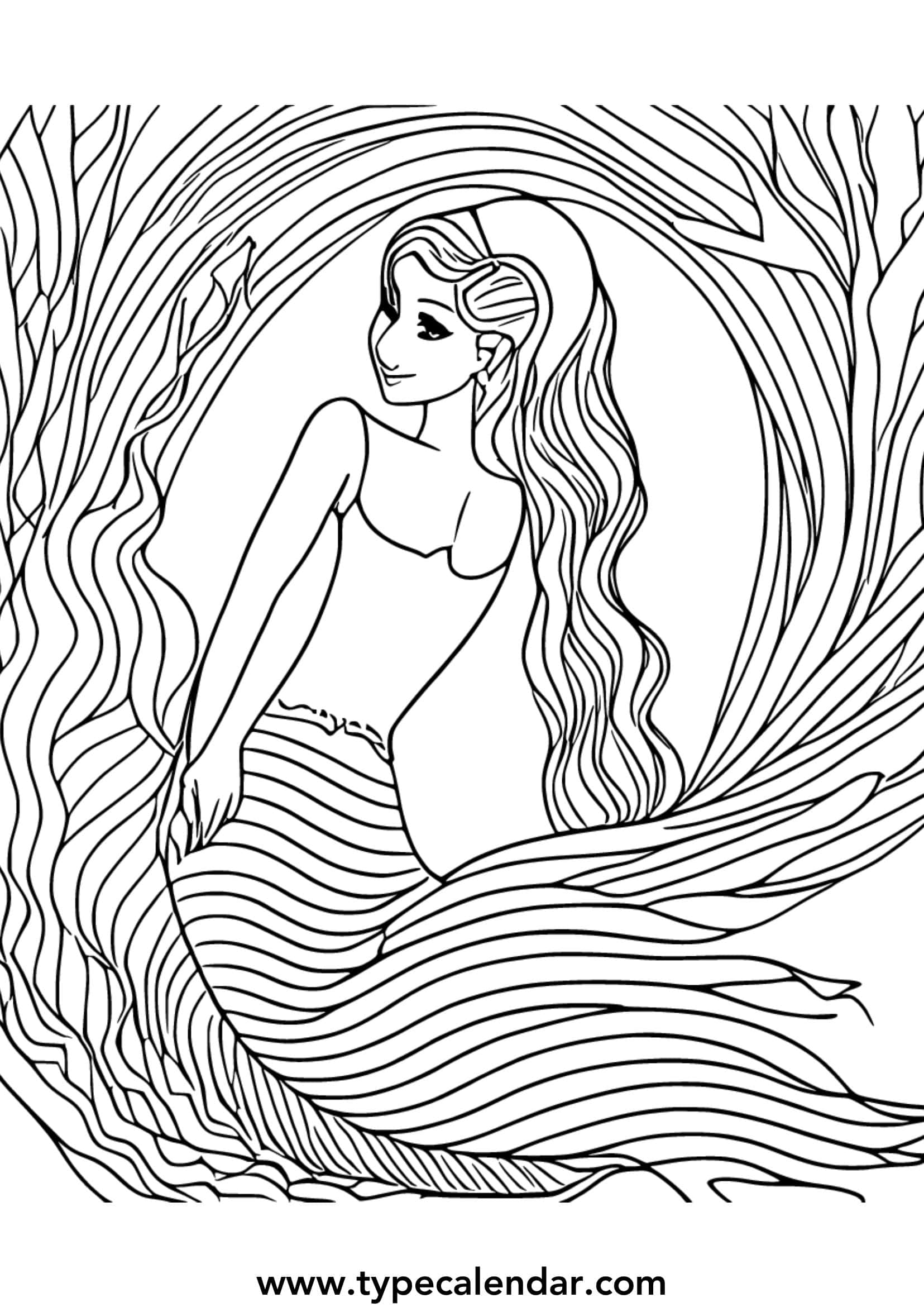 Downloadable Mermaid Coloring Pages Example Downloadable Mermaid Coloring Pages Example