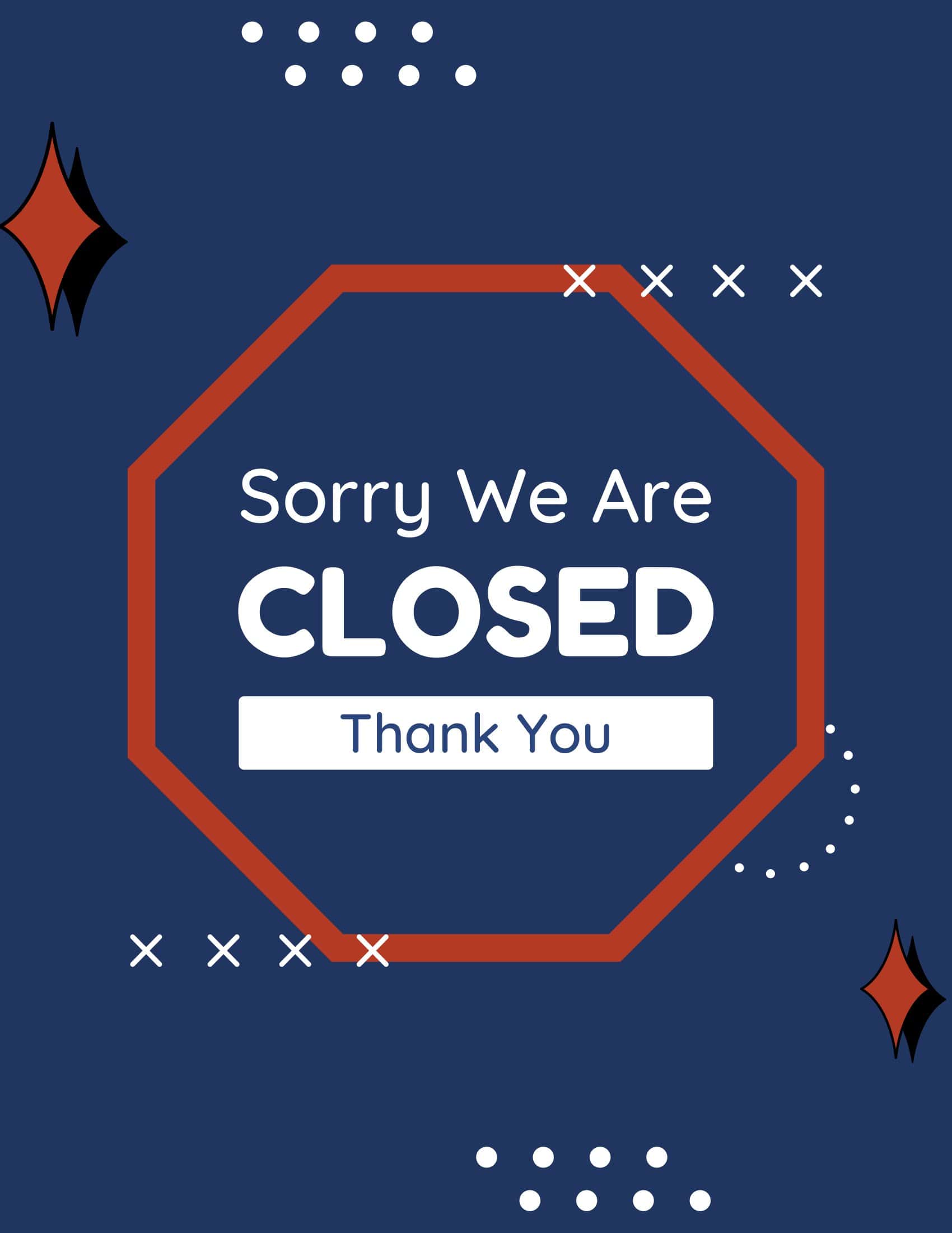 Editable HD Closed for 4th of July Sign Editable HD Closed for 4th of July Sign