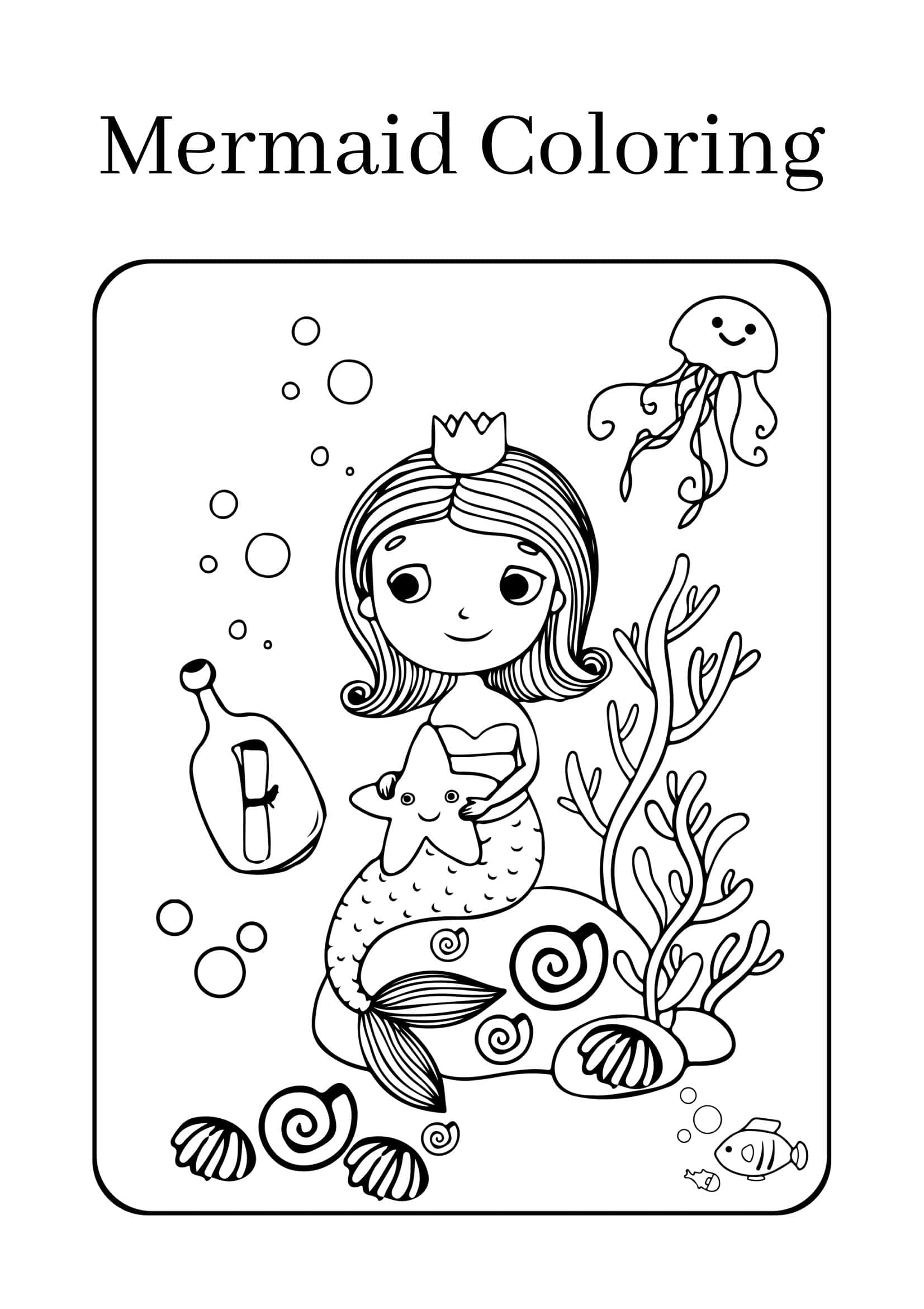 Editable Mermaid Coloring Pages PDF Editable Mermaid Coloring Pages PDF