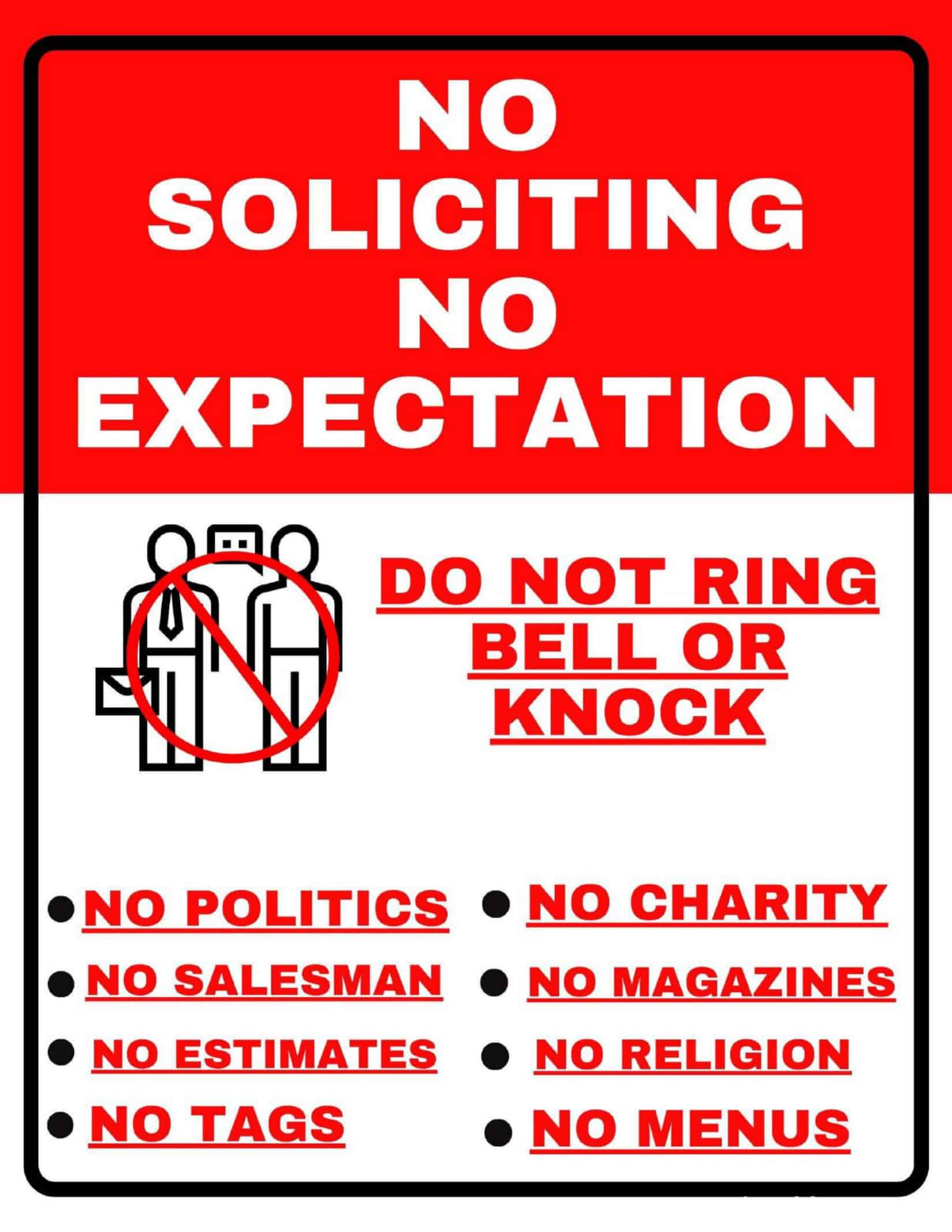 No Soliciting Signs Printable No Soliciting Signs Printable