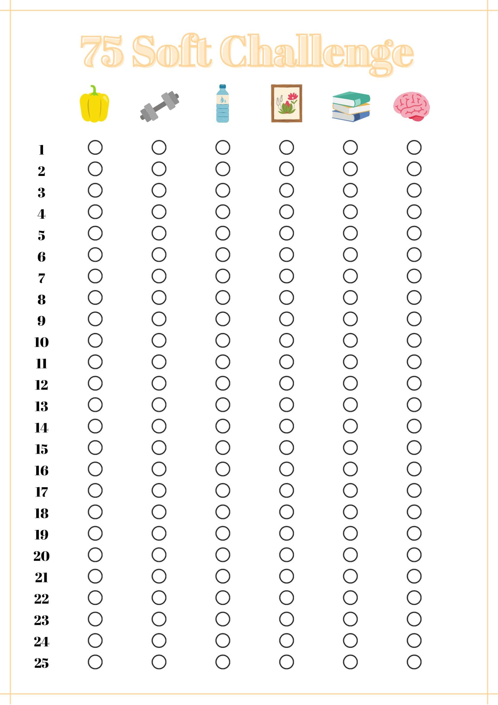 free printable 75 day soft challenge templates [pdf] checklist