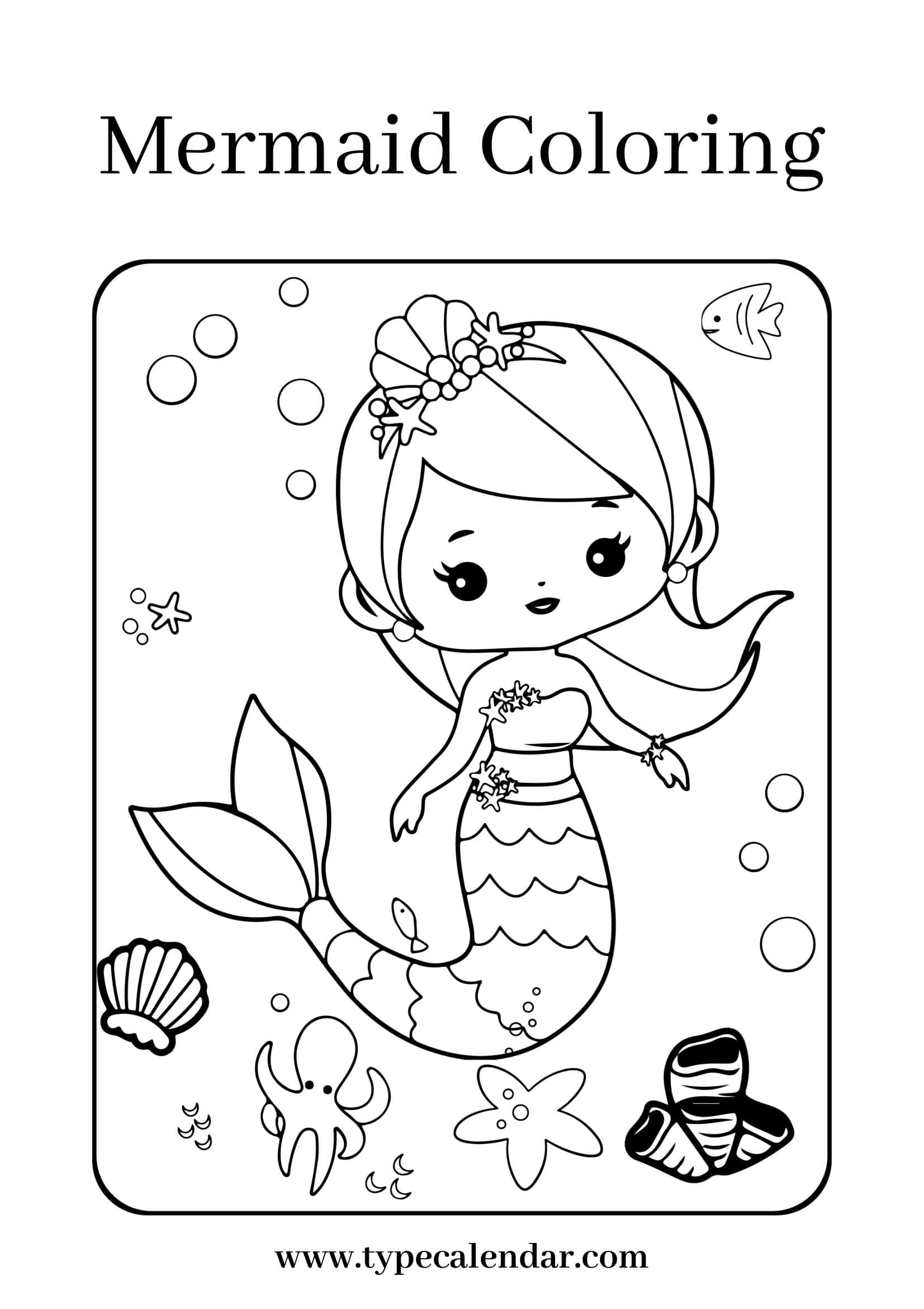 Example Mermaid Coloring Pages PDF Example Mermaid Coloring Pages PDF