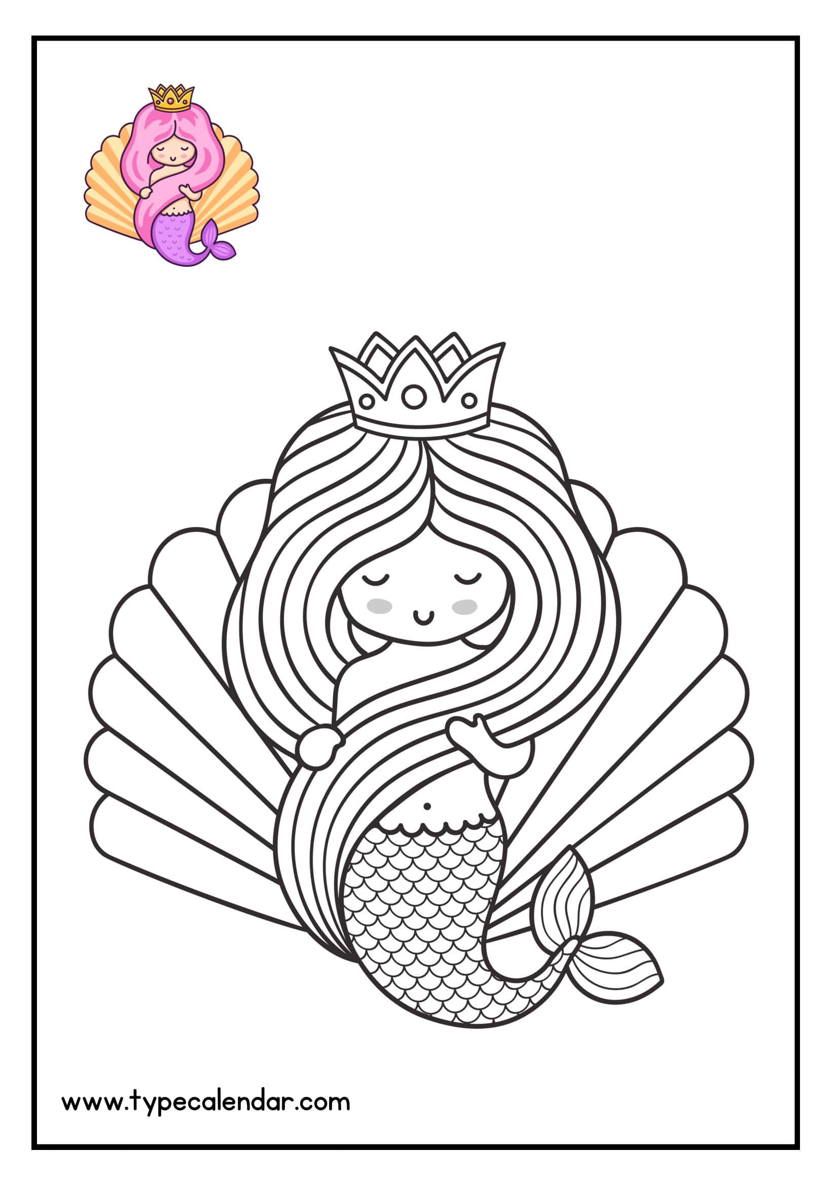 Example Mermaid Coloring Pages Printable Example Mermaid Coloring Pages Printable