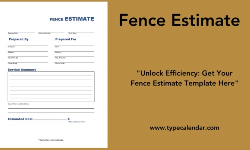 Free Printable Fence Estimate Templates [Excel, PDF, Word]